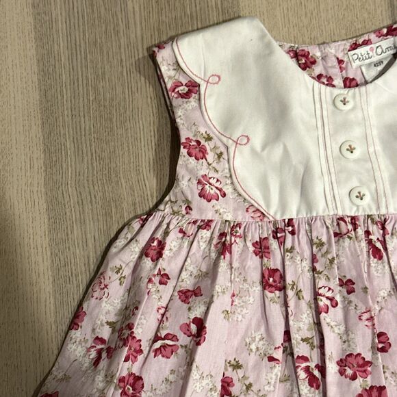 Petit Ami NWT Girls Size 4T Dress Floral White Pink - Picture 5 of 12